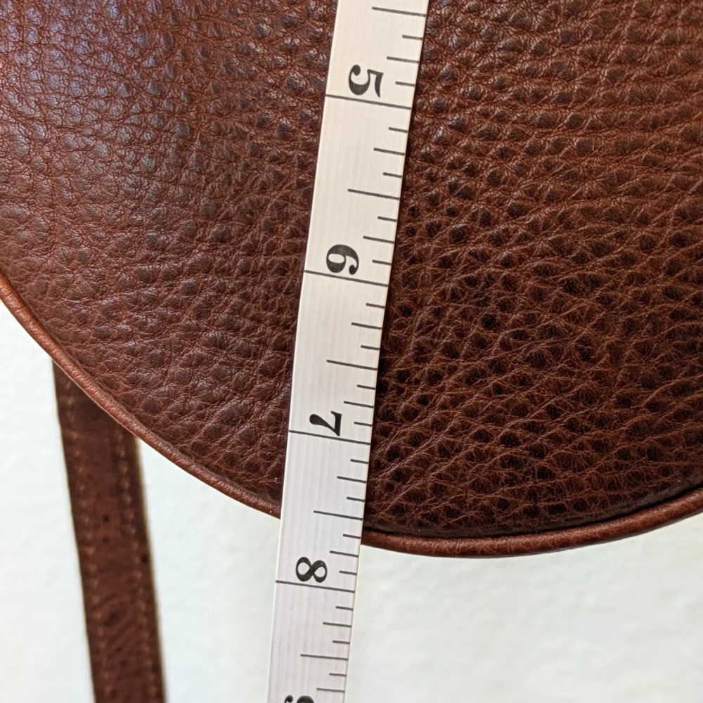 Portland Leather Round Crossbody Bag In Nutmeg - Picture 6 of 9